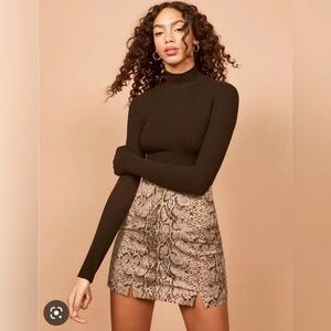 Reformation Oak Mini Skirt in Mamba